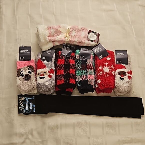 Gap Women's Bundle Of 9 Pairs Of Cozy Socks One Size Pink/ Red - Picture 2 of 16